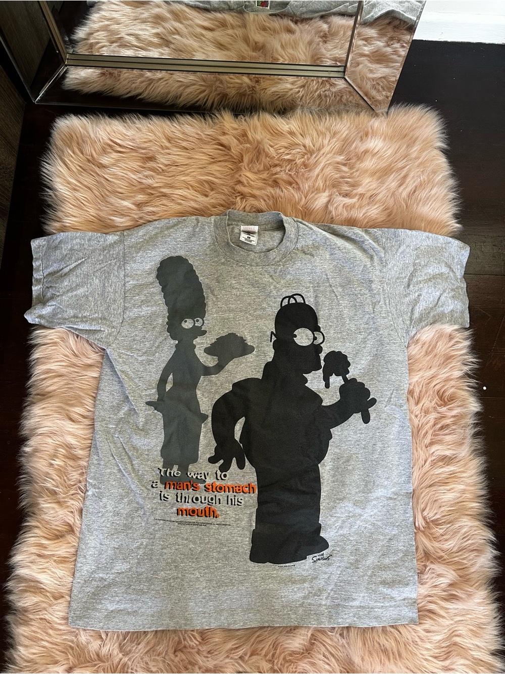 The Simpsons Vintage 90s Cartoon T-Shirt sz XL the way to a man’s stomach